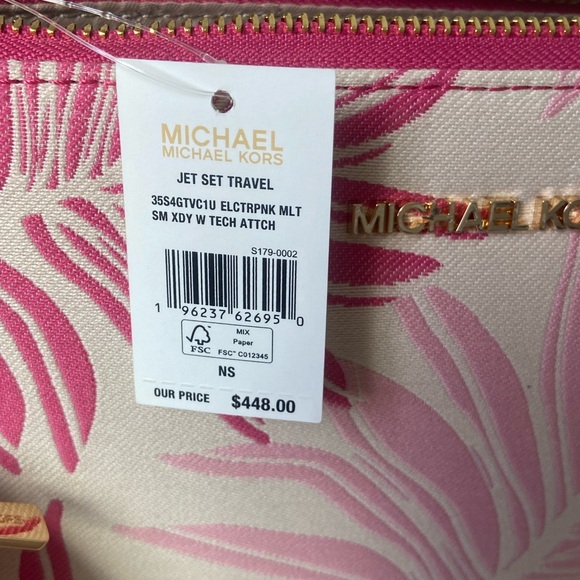 Michael Kors Electric Pink Crossbody with Tech Attachment